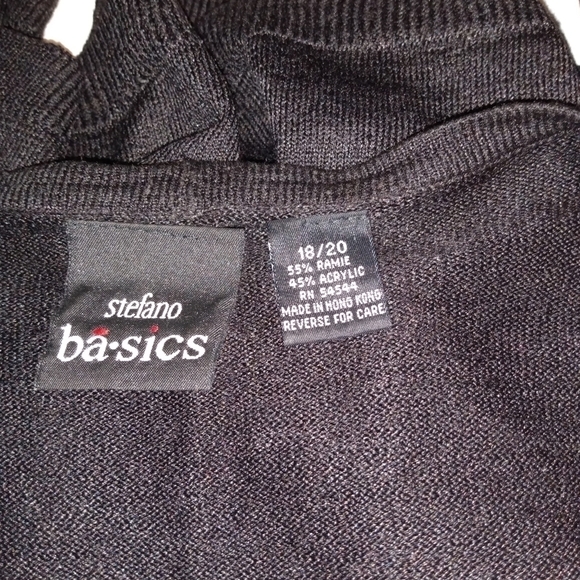 Stefano Basics Cardigan Sweater, 18/20, Black Sequin, Open front V-Neck, pre-own - Picture 5 of 5